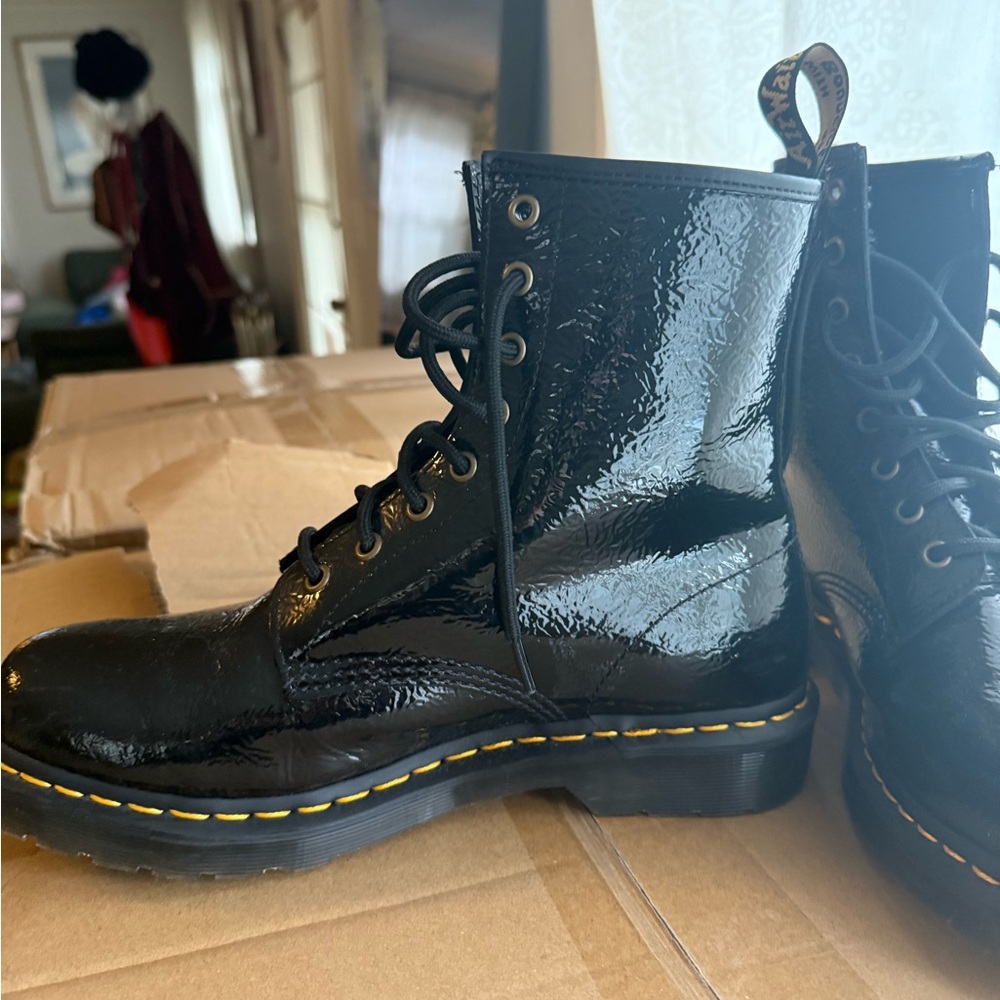 Dr. Martens Black Patent Leather Boots